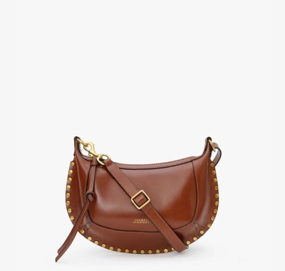 bolso de hombro de piel oskan moon cognac